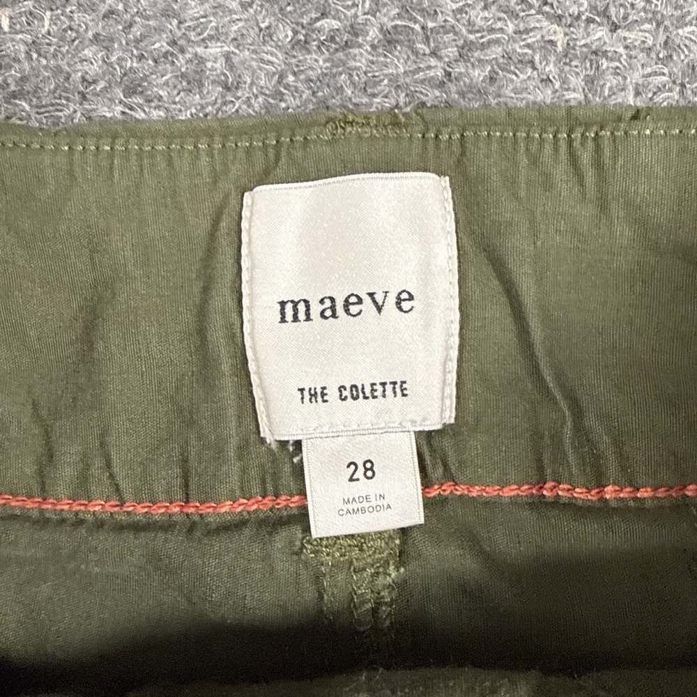 Anthropologie Maeve The Colette Pants Women 28 Green Linen Wide Leg Crop Beach - Picture 3 of 11